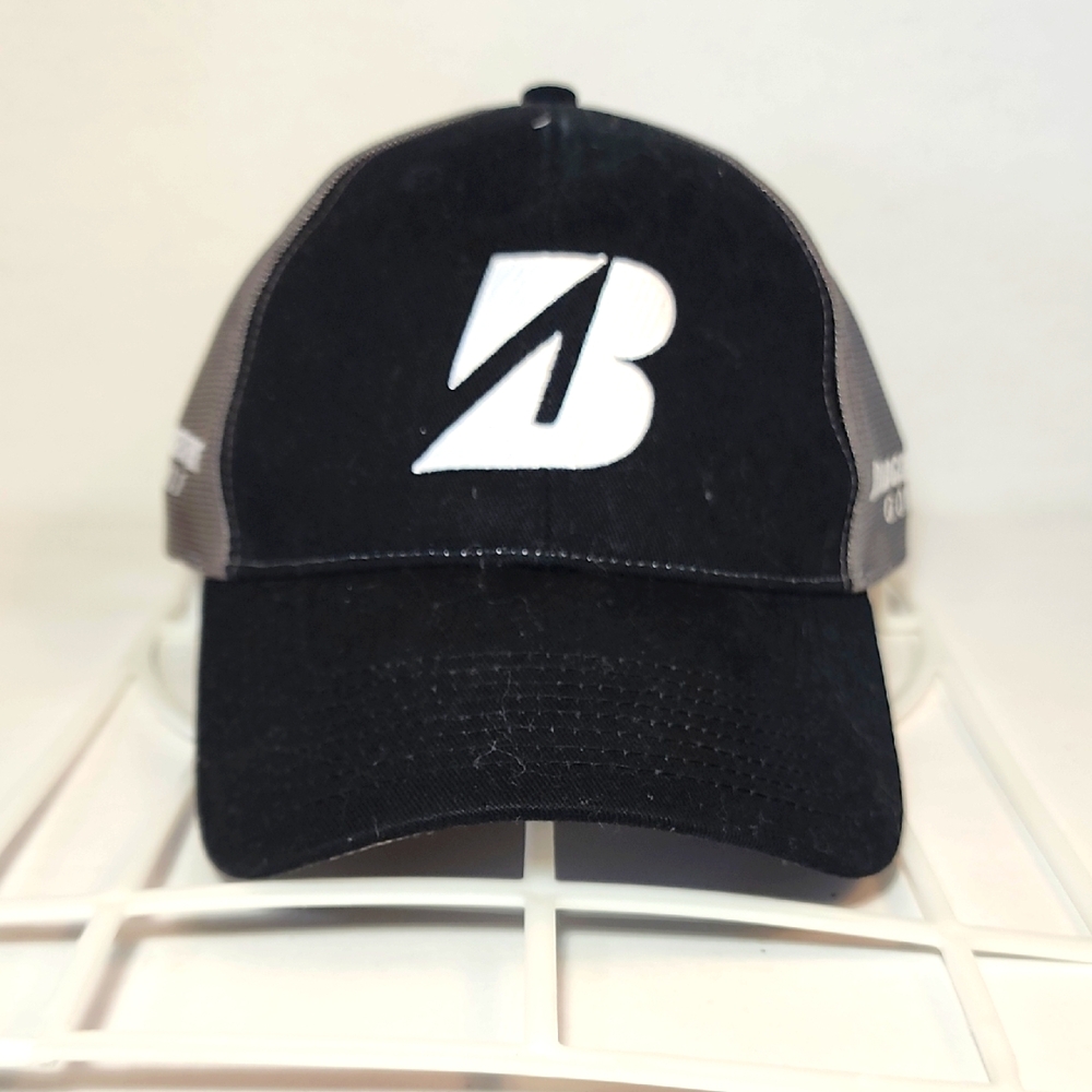 Hat Bridgestone Golf B330 Hat Cap - Adjustable Strap - Black / Silver